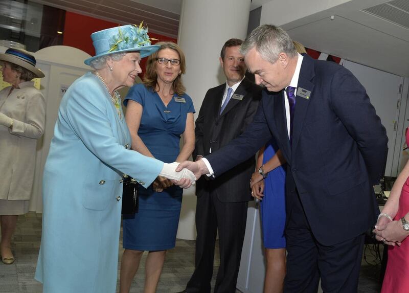 The late Queen Elizabeth II met Huw Edwards during a visit to officially open the BBC’s new £1 billion home in Portland Place central London