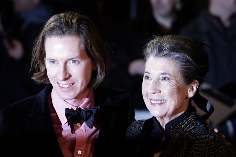 Wes Anderson and Dame Felicity Dahl arriving for the world premiere of Fantastic Mr Fox