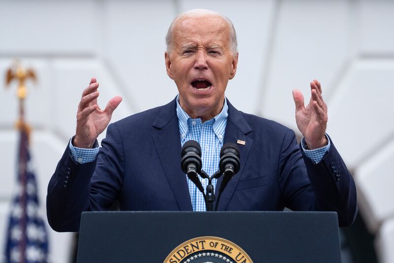 Joe Biden and Donald Trump clashed over who cares the most about veterans during their debate in June (AP Photo/Evan Vucci)