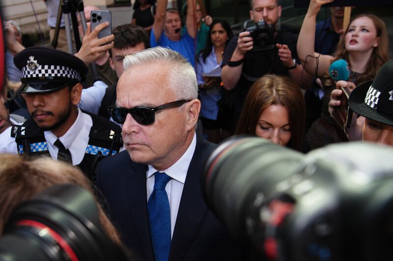 Huw Edwards leaves Westminster Magistrates’ Court after the hearing