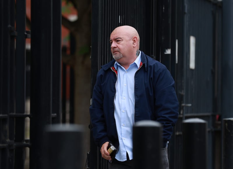 Paul McIntyre arrives at Laganside Court, Belfast, where he and two other men have been charged with the murder of Belfast journalist Lyra McKee
