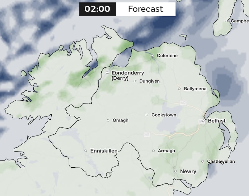 Cloud coverage at 2am (Met Office)