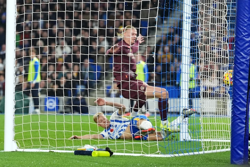 Erling Haaland put Manchester City ahead at Brighton