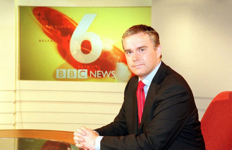 Huw Edwards on the set of the BBC’s Six O’clock News