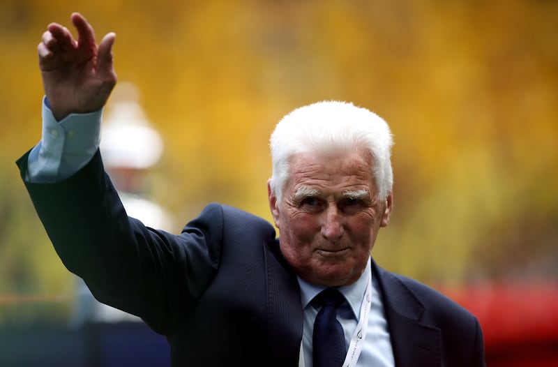 Tony Book at the 2019 FA Cup final between Manchester City and Watford .