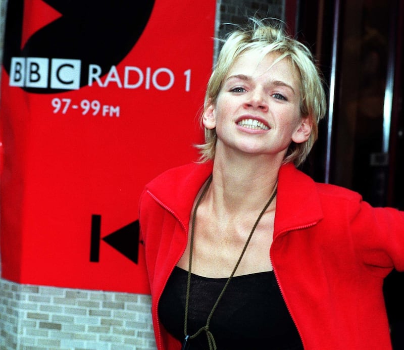 Zoe Ball in 1998 as she celebrated becoming the first female DJ to present the Radio 1 breakfast show alone