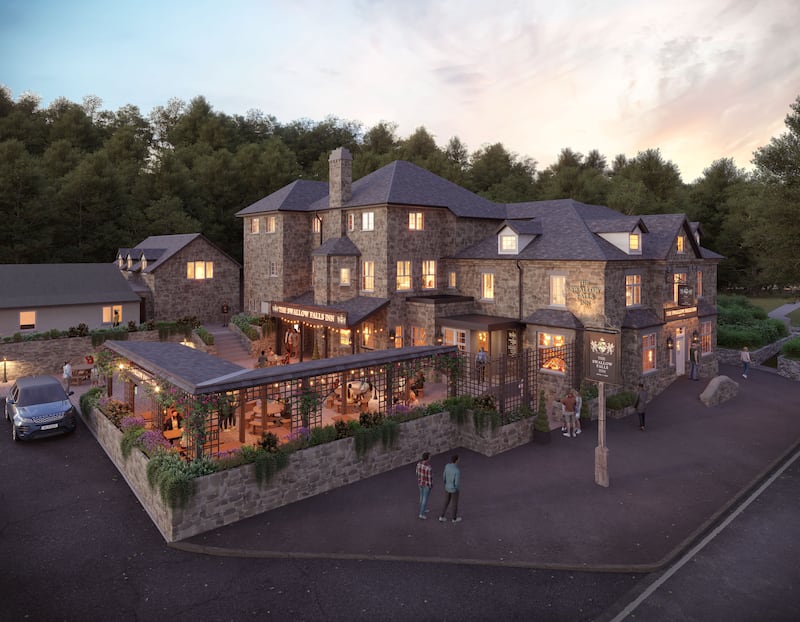 A CGI image of the new Swallow Falls Inn