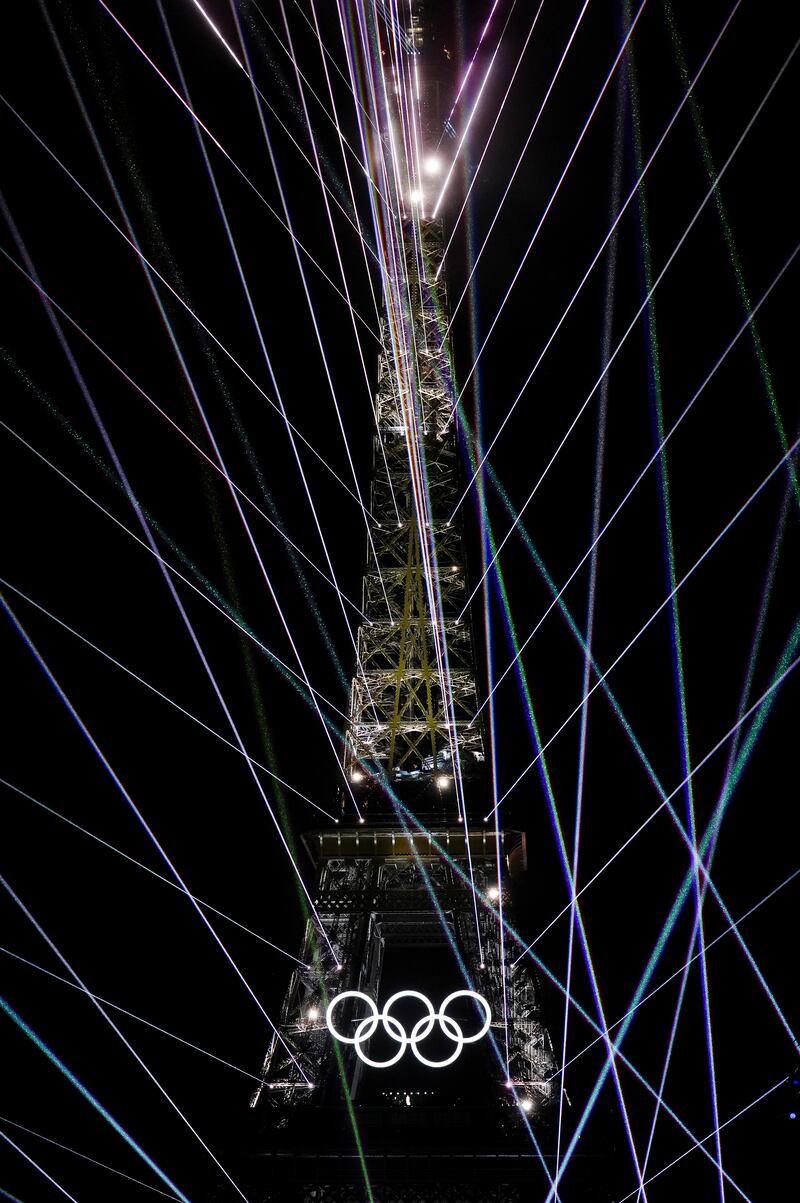 Celine Dion performs on the Eiffel Tower