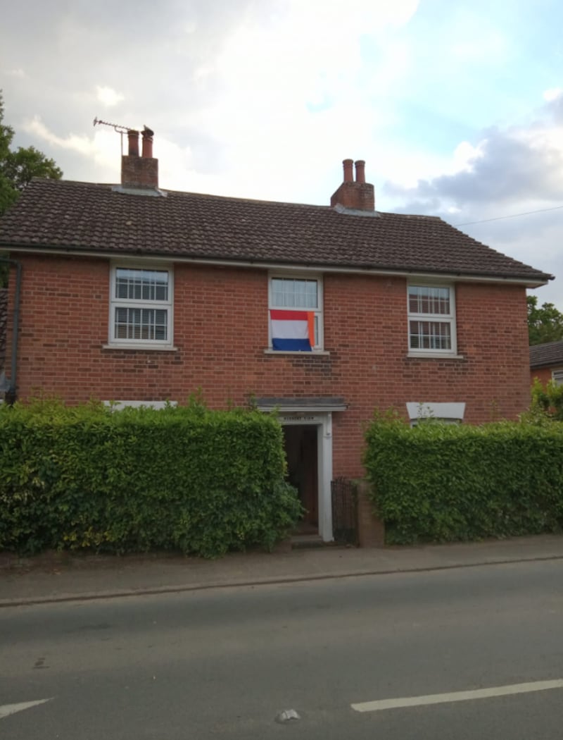 Mrs Knight’s mother – Gerda Newsham – has a Netherlands flag outside a window of her home