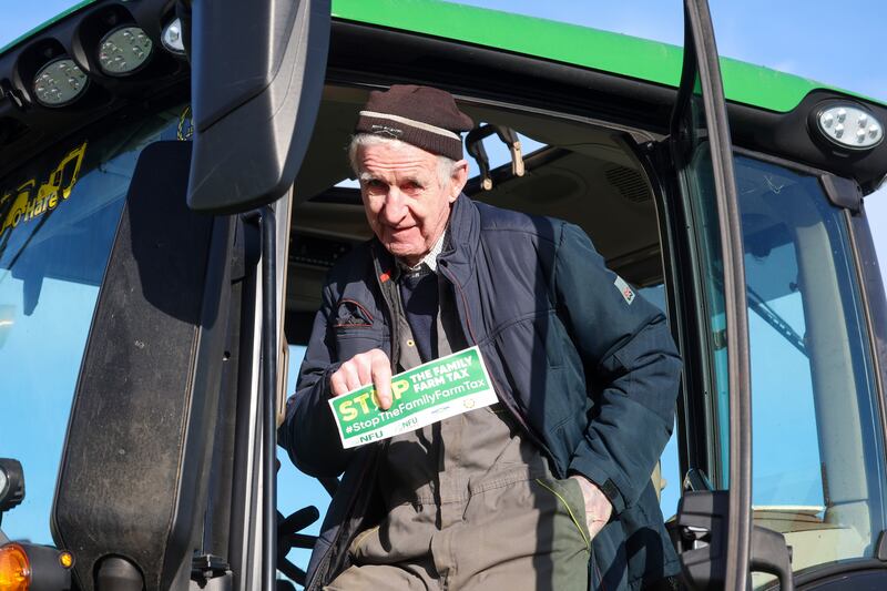 Farmers protest against the Inheritance Tax changes to Agricultural and Business Property Relief.