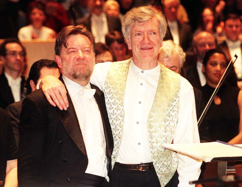 Composer Anthony Payne (right) and conductor Sir Andrew Davis (left)