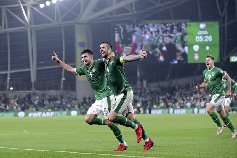 Republic of Ireland&#39;s John Egan (left) is ruled out of the Greece and Gibraltar games through injury 