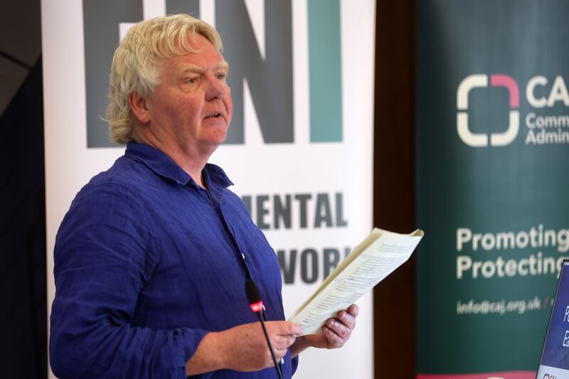 The launch of a CAJ report Policing, Protest & Earth Protectors into the PSNI'spolicing of the environmental protest in the sperrins. PICTURE: MAL MCCANN