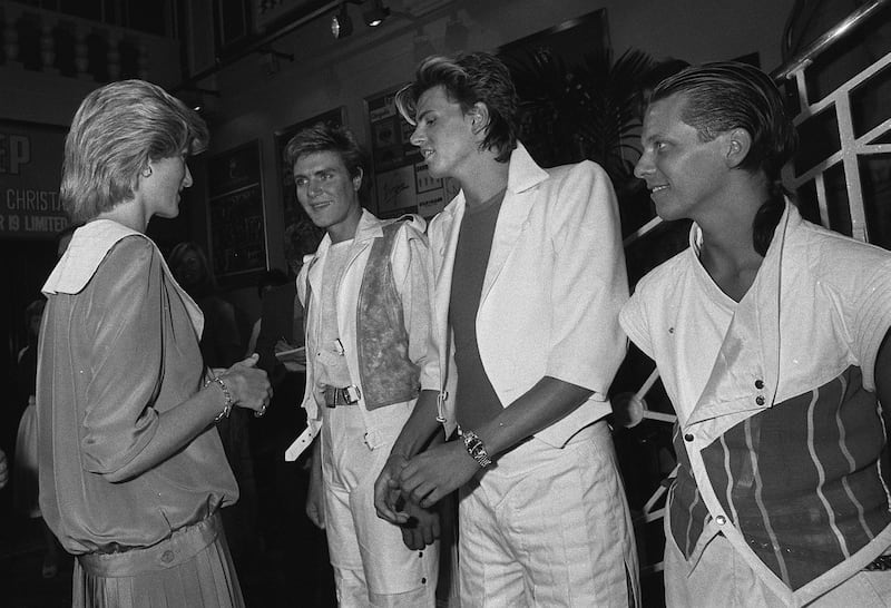 Diana, Princess of Wales meets members of Duran Duran