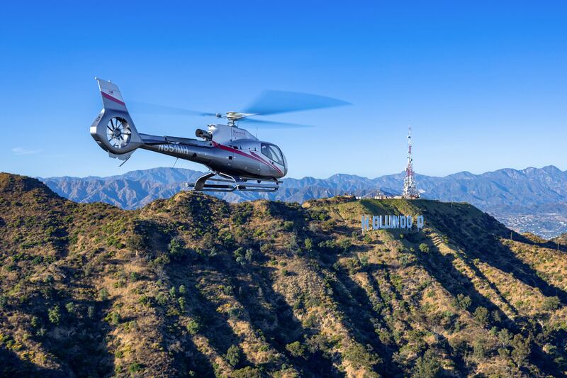 The famous Hollywood sign can be viewed on a helicopter ride