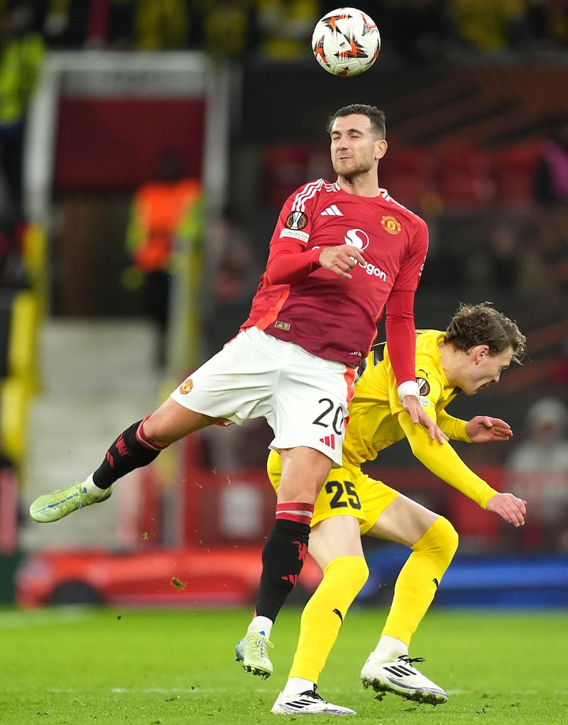 Diogo Dalot replaced Tyrell Malacia at half-time of Thursday’s match against Bodo/Glimt