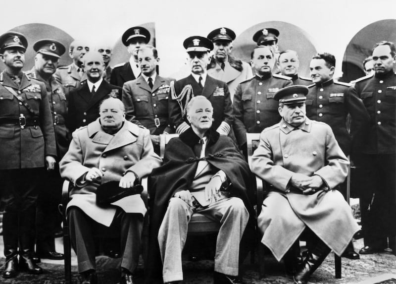 Franklin D Roosevelt, pictured with Winston Churchill and and Josef Stalin at Yalta, in the Crimea, was the first president to use TV to get his message across