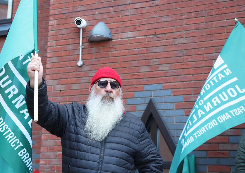 NUJ and Amnesty International  Protest at the  Policing Board on Thursday calling for an  inquiry into surveillance of journalists and lawyers.
PICTURE COLM LENAGHAN