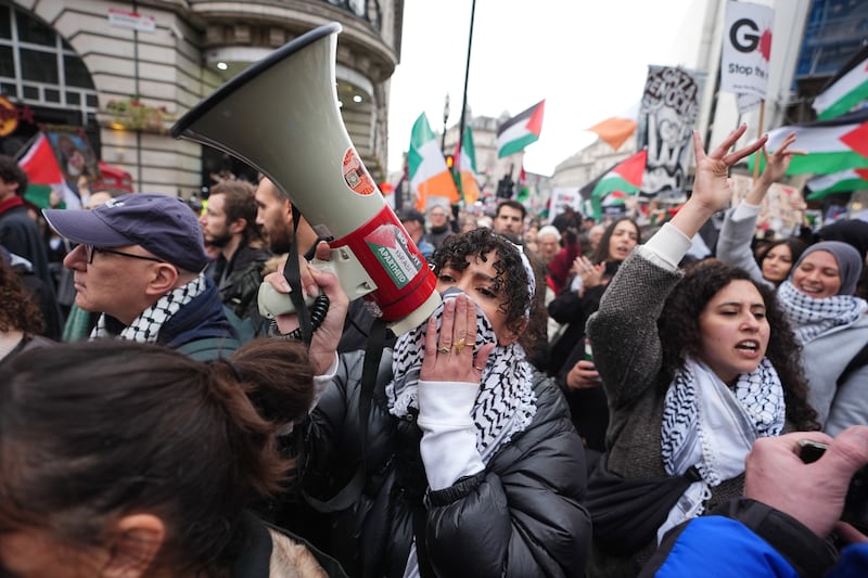 Protests have been taking place regularly across the capital since the Israel-Hamas conflict began