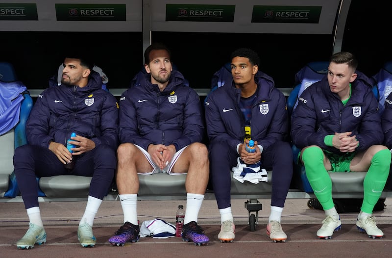 Harry Kane started the Greece match on the bench