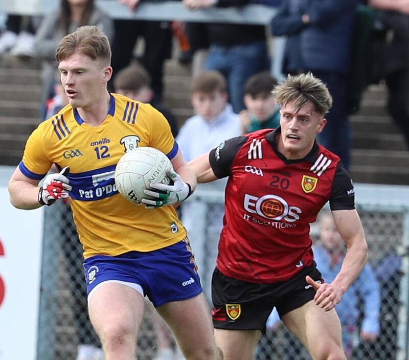 John McGovern (right) made his senior inter-county for Down in Sunday's win over Clare 
Picture: Philip Walsh