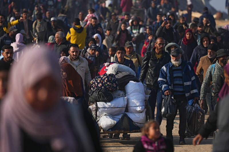 Thousands of Palestinians have returned to northern Gaza for the first time since the early weeks of the 15-month war with Hamas (AP)