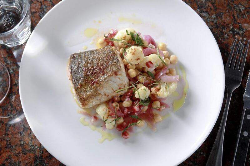 Cod with ras el hanout, cauliflower and pomegranate 