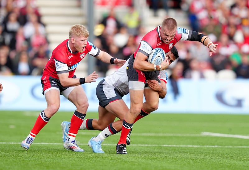 Gareth Anscombe in attacking mode for Gloucester