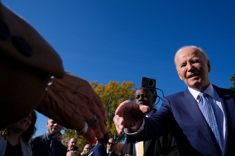 Joe Biden kicked off his final festive season as president with the pardoning of turkeys at the White House (AP Photo/Susan Walsh)