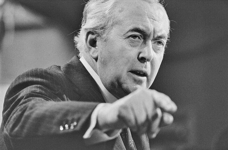Labour Party Leader Harold Wilson pictured in 1974
