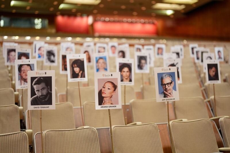 Bafta used heads on sticks to announce those attending the event