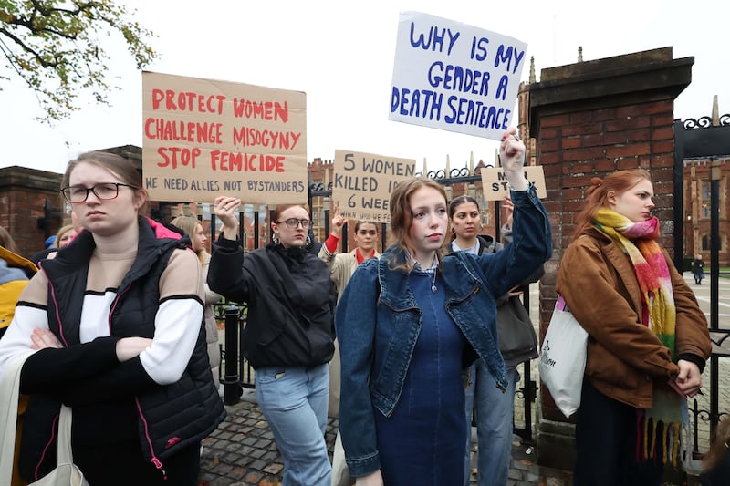 Violence against Women Rally at Queens University this lunchtime.
A socialist women’s group has called for people to take to the streets in an effort to stop further attacks on women and girls.

ROSA Northern Ireland, a socialist feminist movement, has organised a rally at the gates of Queen’s University Belfast on Wednesday after four women were killed here in six weeks.

The group says the public must be prepared to stage walkouts and protests in an effort to highlight the “epidemic” of gender based violence.

Mary Ward became the fourth woman to be killed in a month and a half when she was found in her Melrose Street home in south Belfast at the beginning of October.
PICTURE COLM LENAGHAN