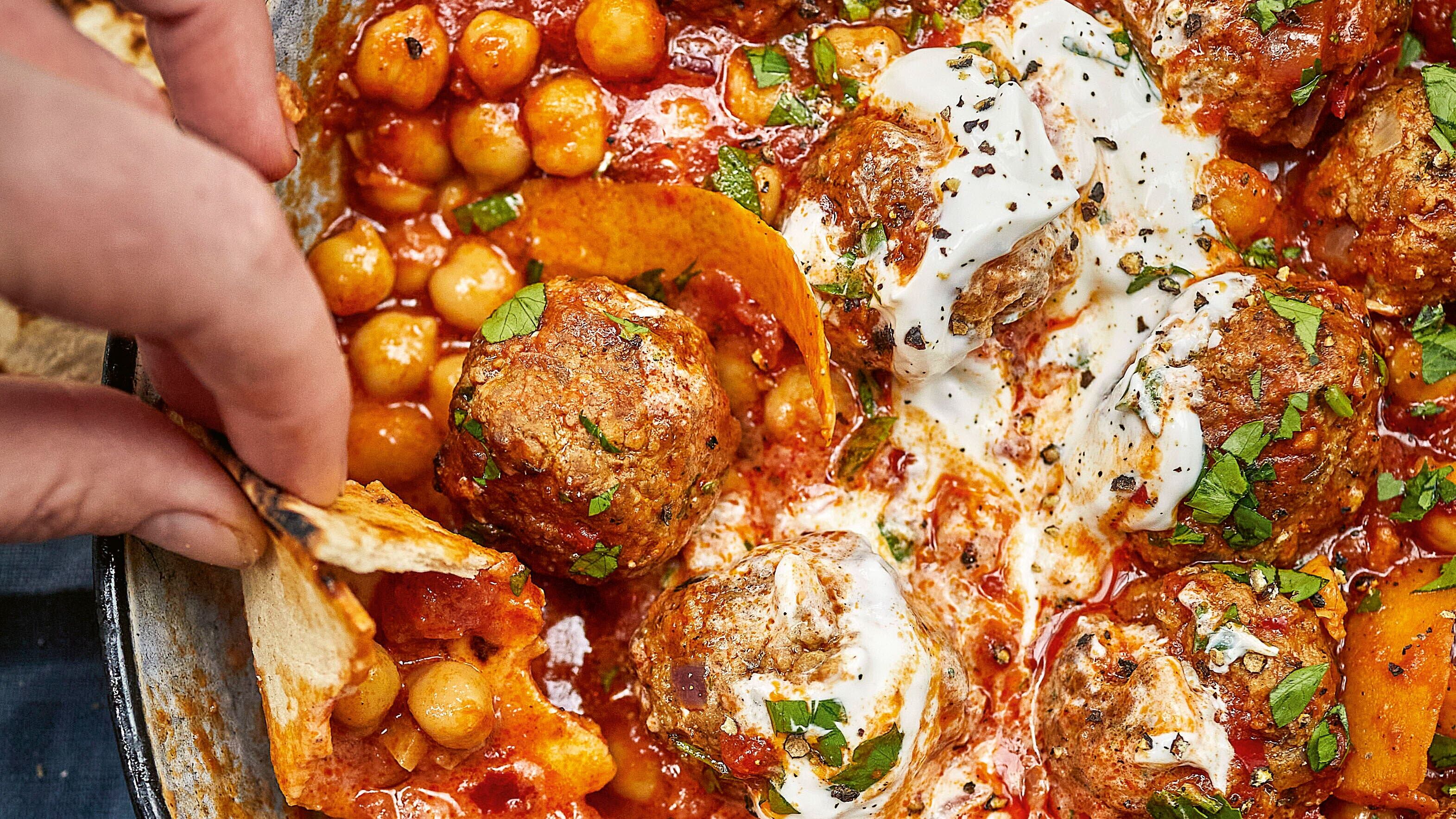 One-pot Moroccan-style meatballs from Home Kitchen (Dave Brown 2023/PA)