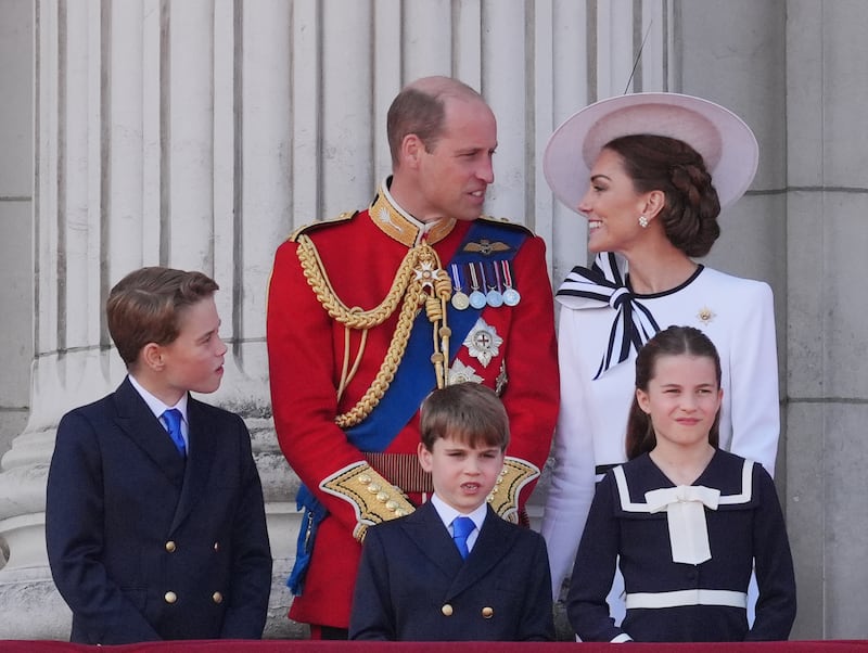 The Wales family on the Buckingham Palace balcony during the Trooping the Colour celebrations in June