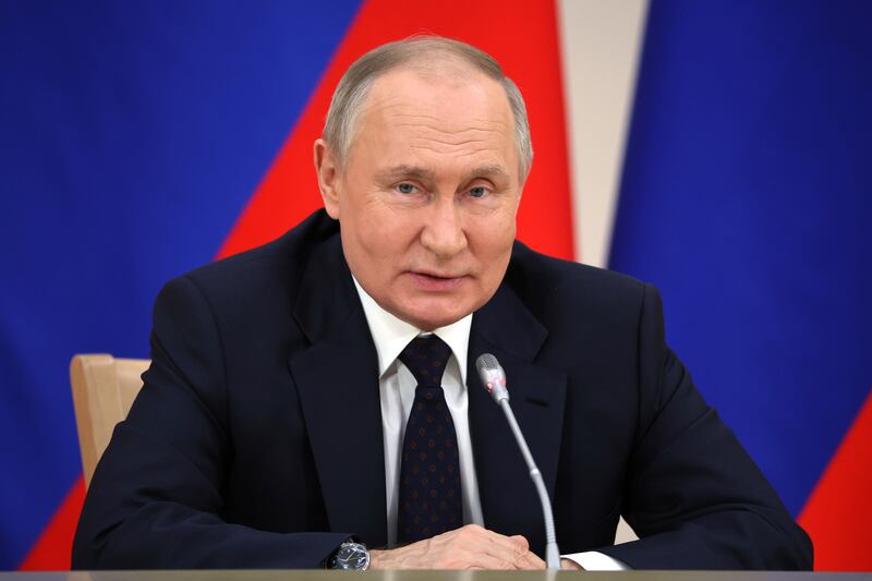 Vladimir Putin is seeking re-election in Russia’s March elections (Mikhail Tereshchenko, Sputnik, Kremlin Pool Photo via AP)