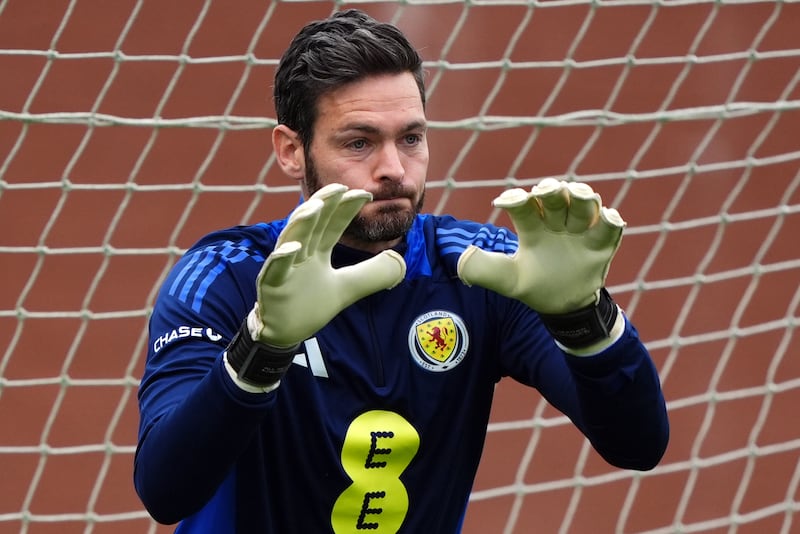 Craig Gordon in training with Scotland