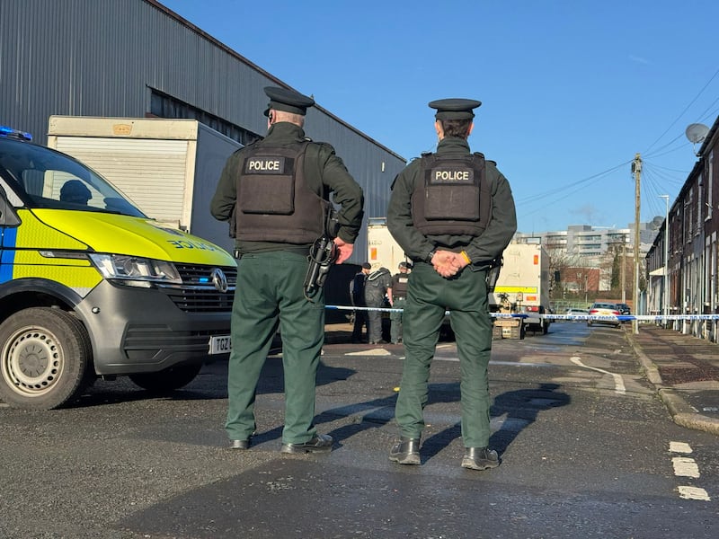 A police cordon at the scene of a security alert in the Empire Street area of south Belfast. PICTURE: MAL MCCANN