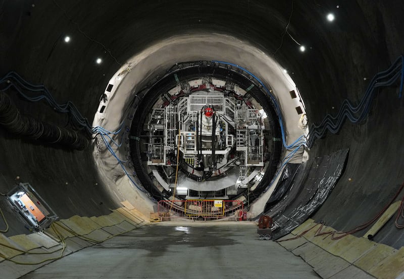 A tunnel boring machine clearing the way for HS2’s first phase on its approach into London