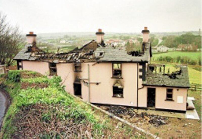 The home Eamon Collins was renovating outside Newry was destroyed in an arson attack in 1998 