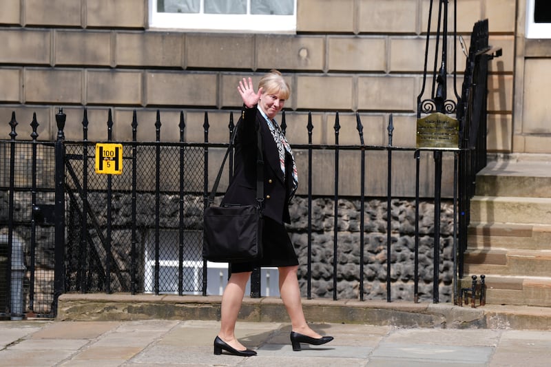 Shona Robison arrives at Bute House