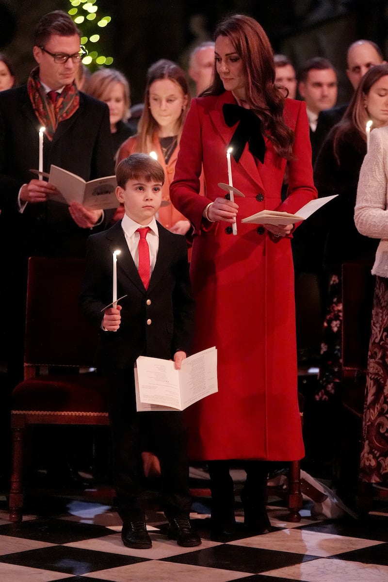 Prince Louis and the Princess of Wales during the carol concert