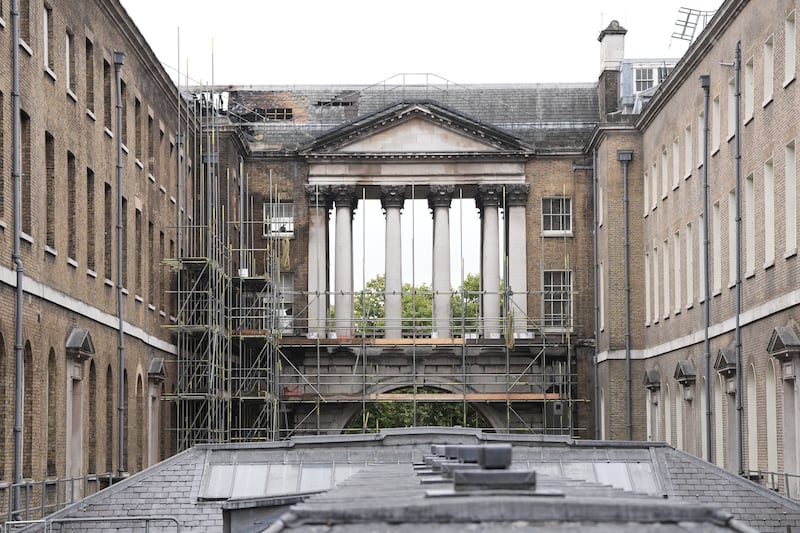 Fire damage at Somerset House in central London, following a fire at the venue on August 17