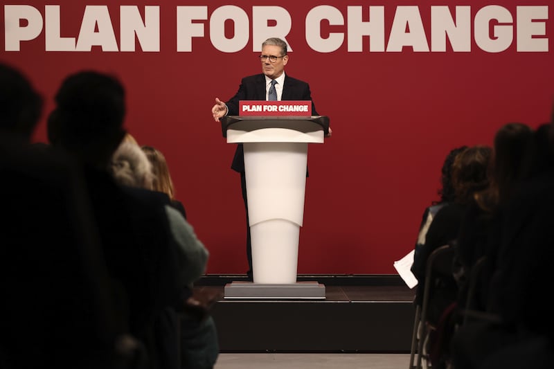 Prime Minister Sir Keir Starmer giving a speech in Buckinghamshire on Thursday