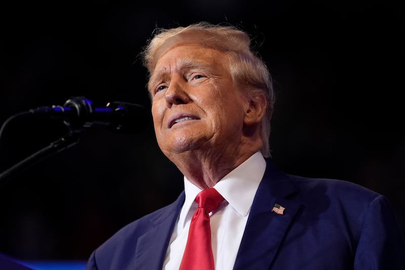 Republican presidential nominee Donald Trump spoke at a campaign rally at the Mohegan Sun Arena on August 17 (Carolyn Kaster/AP)