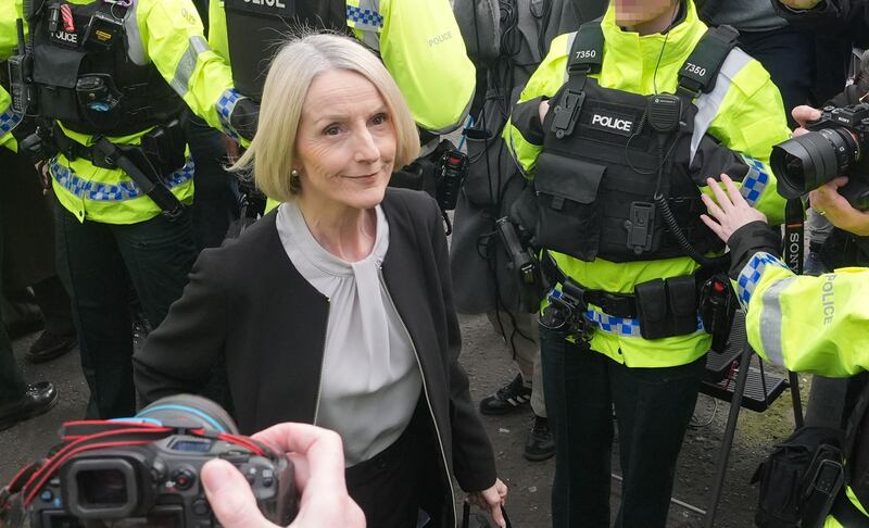 Lady Eleanor Donaldson arrives at Newry Magistrates’ Court for an earlier hearing