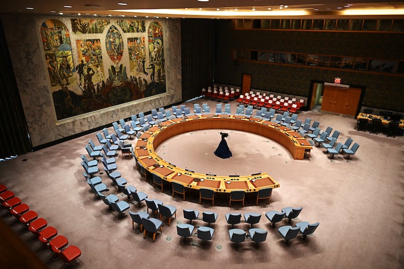 General view of the UN Security Council room