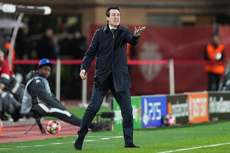 Unai Emery’s side play Celtic next week in their last match (Laurent Cipriani/AP)