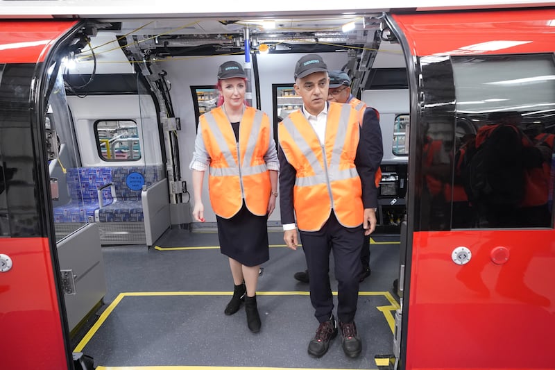 Transport Secretary Louise Haigh and Mayor of London Sadiq Khan at the opening of Siemens’ Rail Village in Goole