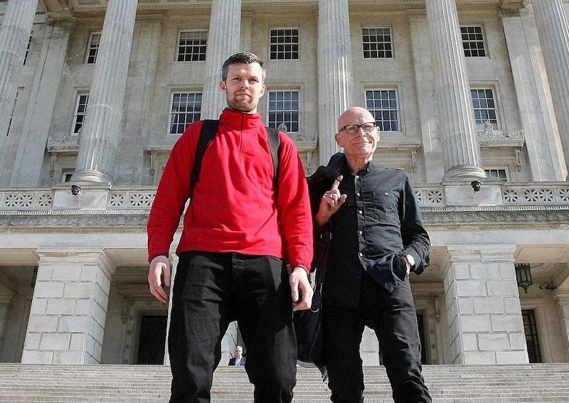 People Before Profit&#39;s Eamonn McCann and Gerry Carroll. Mr McCann said the pair saw no reason not to meet the SDLP. Picture by Mal McCann 