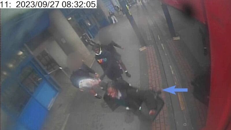 CCTV of Elianne Andam, 15, before she was fatally stabbed by Hassan Sentamu outside the Whitgift Centre in Croydon